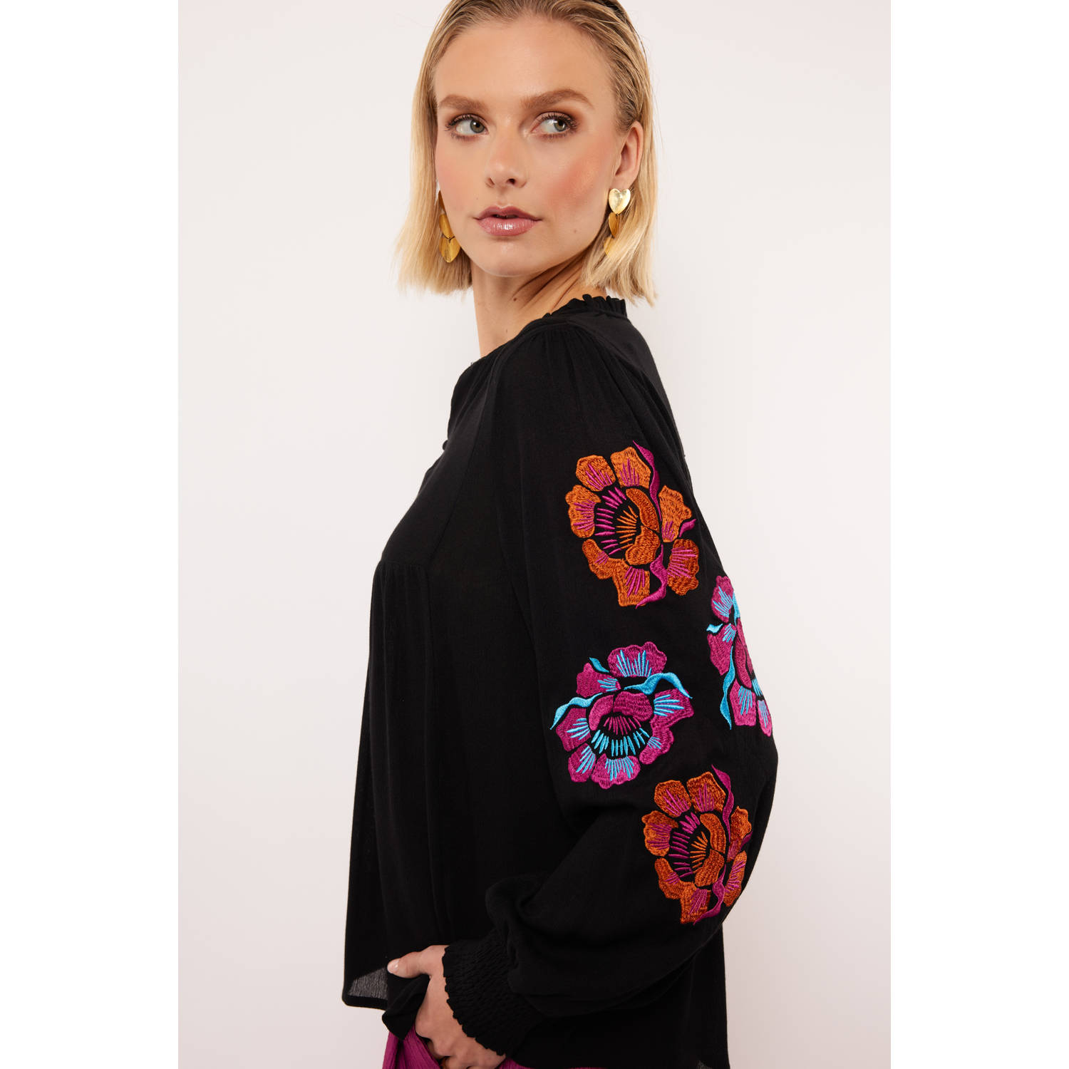 FLURESK blouse zwart