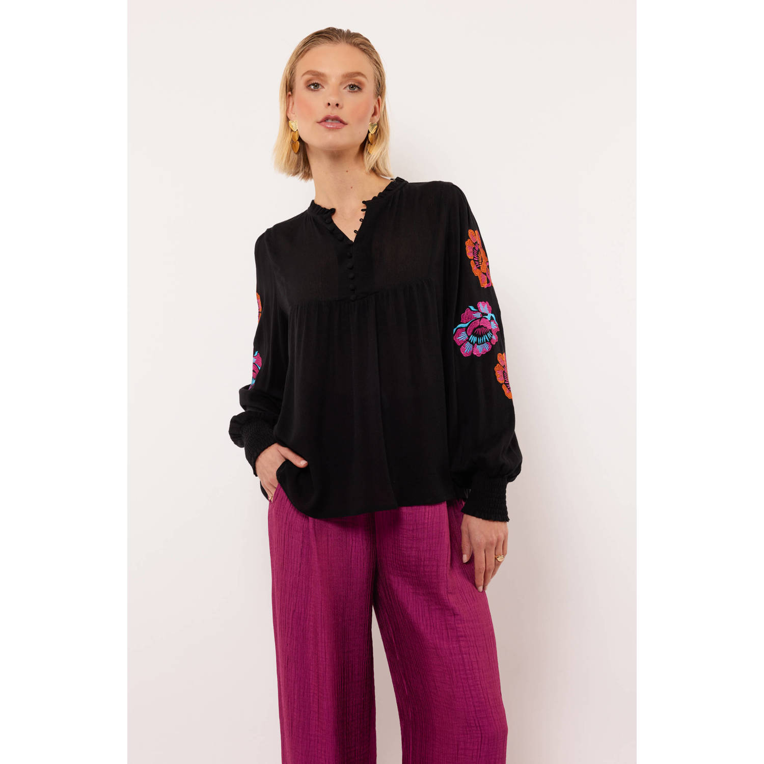 FLURESK blouse zwart