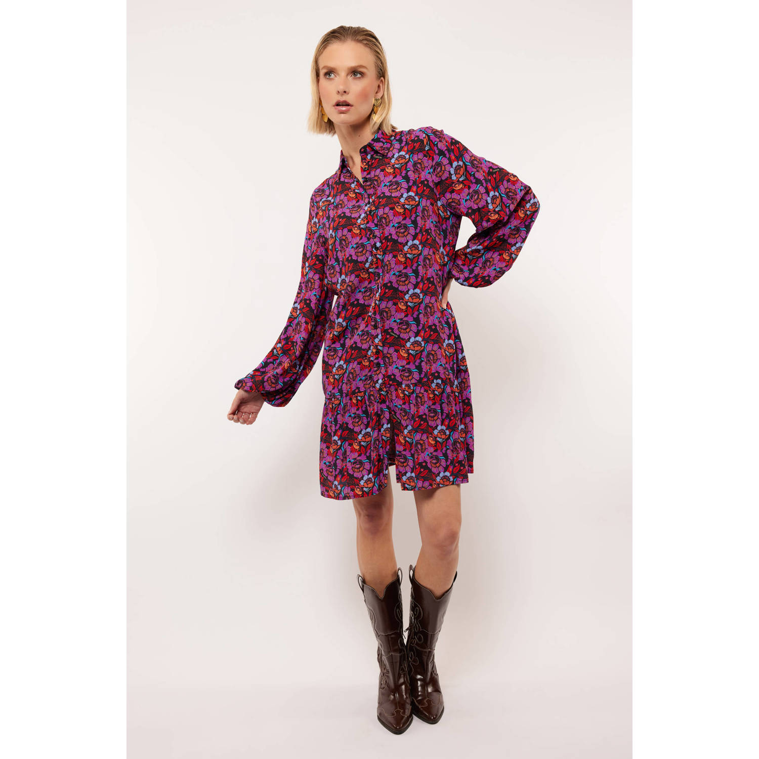 FLURESK blousejurk roze