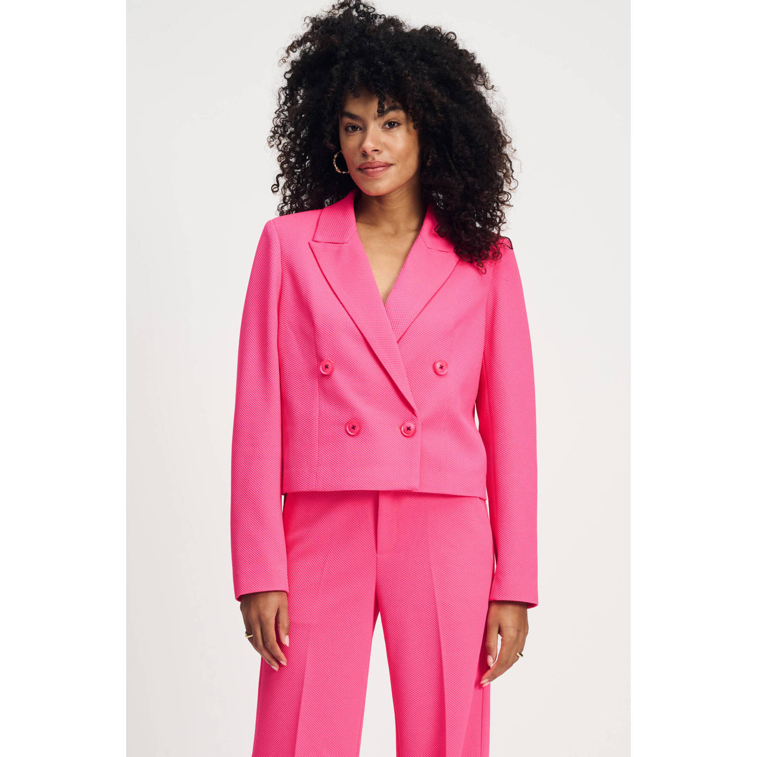 POM Amsterdam cropped blazer roze