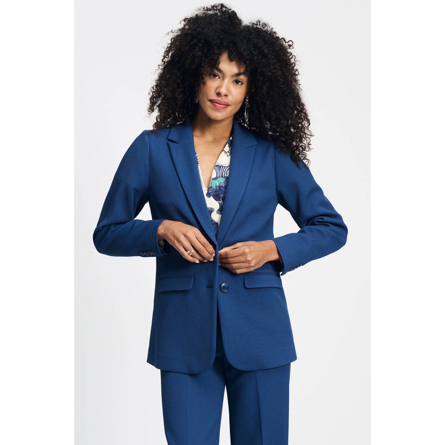 POM Amsterdam regular blazer donkerblauw