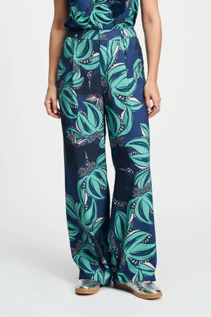 wide leg pantalon donkerblauw