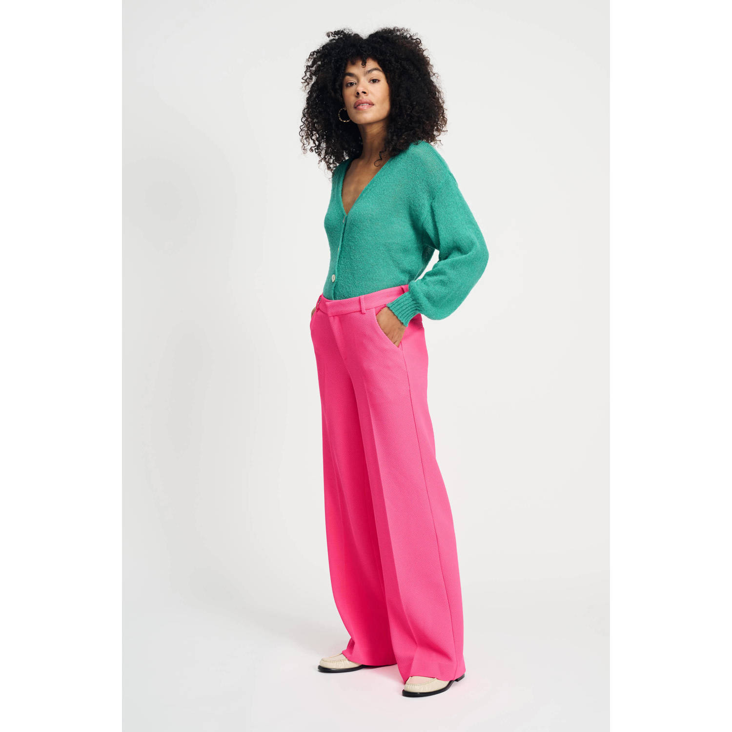 POM Amsterdam wide leg pantalon roze