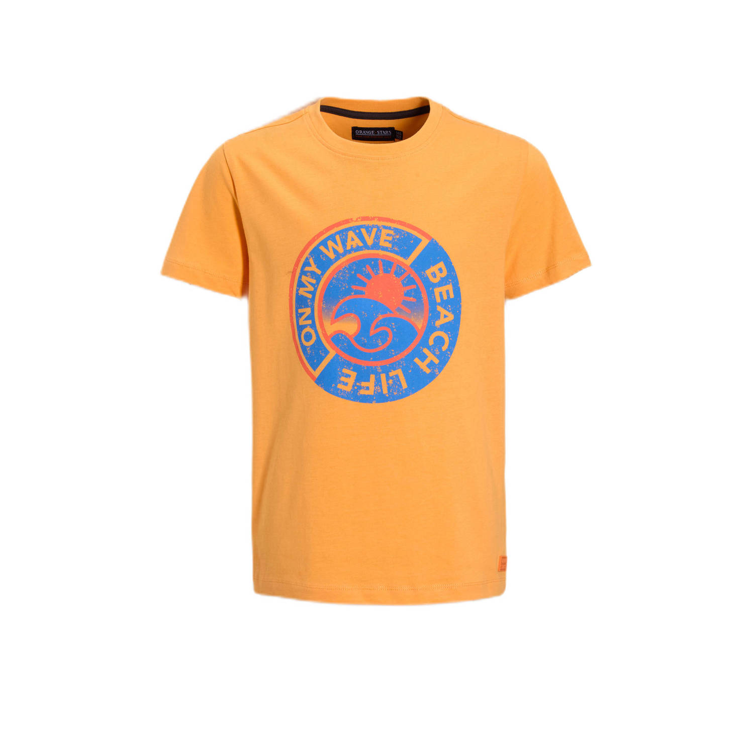 Orange Stars T-shirt Pauro met printopruk oranje