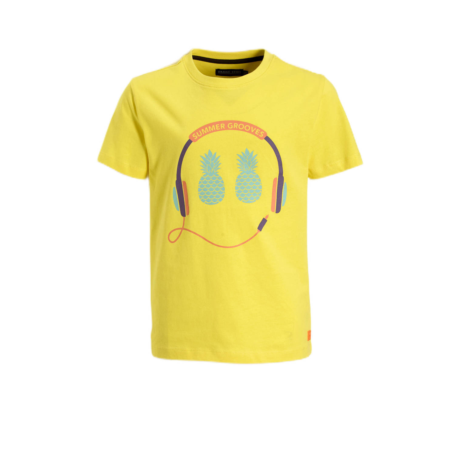 Orange Stars T-shirt Pakis met printopdruk geel