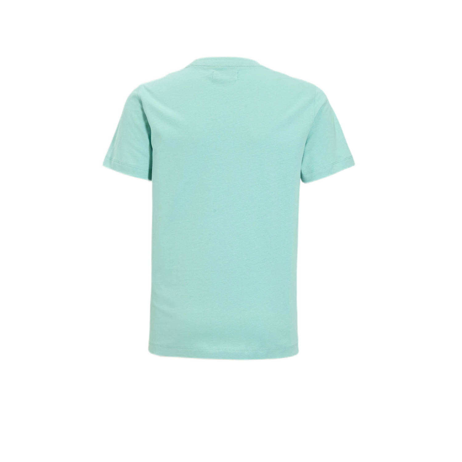 Orange Stars T-shirt Pauro met printopdruk cyaan