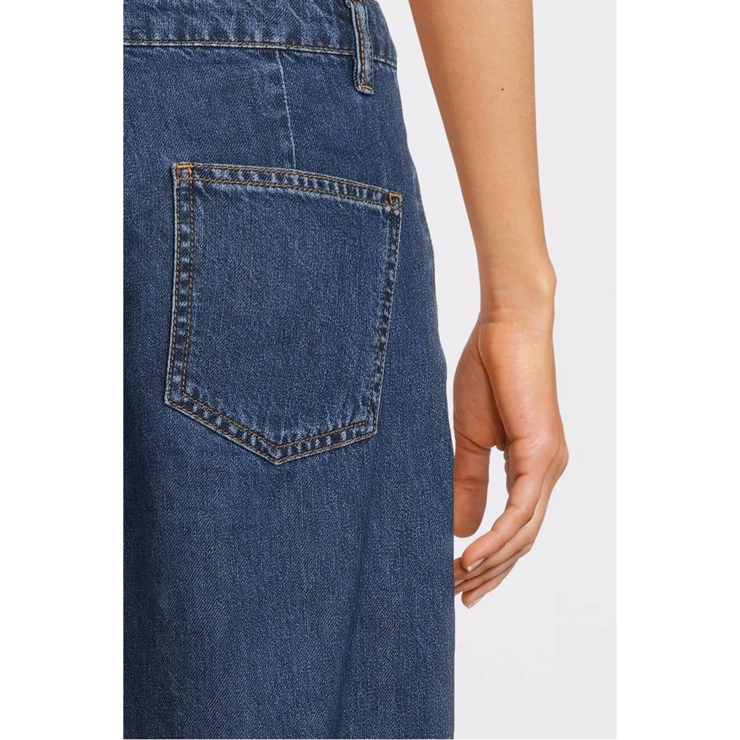 MSCH Copenhagen high wide leg jeans medium blue denim