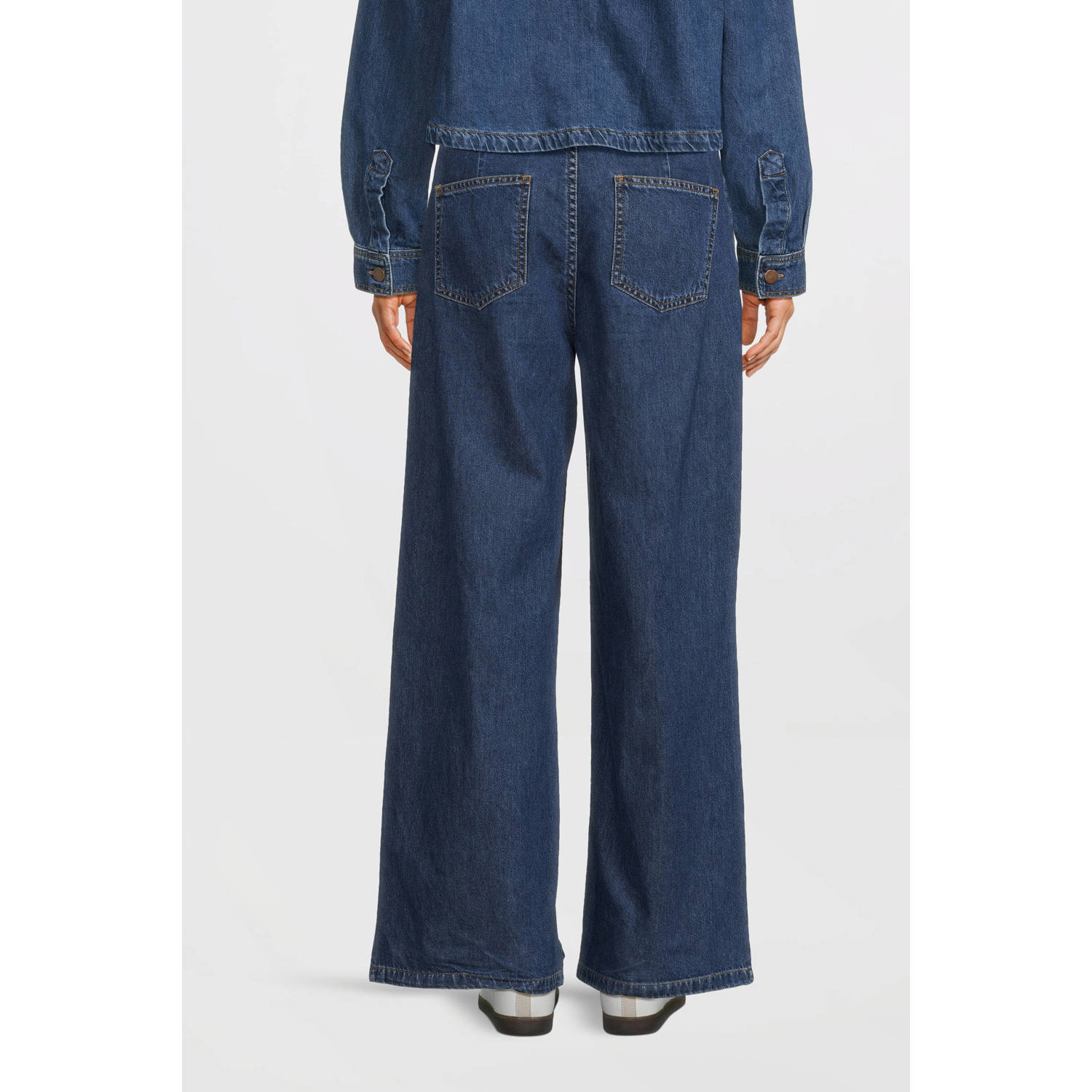 MSCH Copenhagen high wide leg jeans medium blue denim