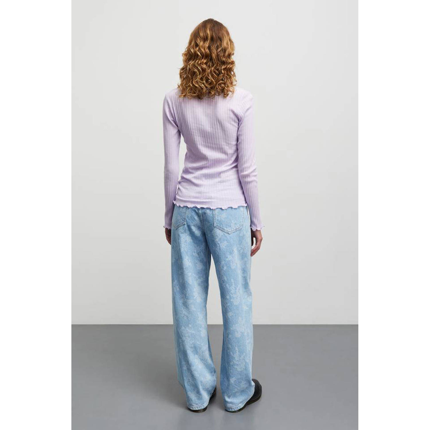 MADS NØRGAARD COPENHAGEN regular waist wide leg jeans light blue denim
