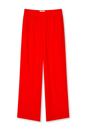 wide leg regular waist broek rood
