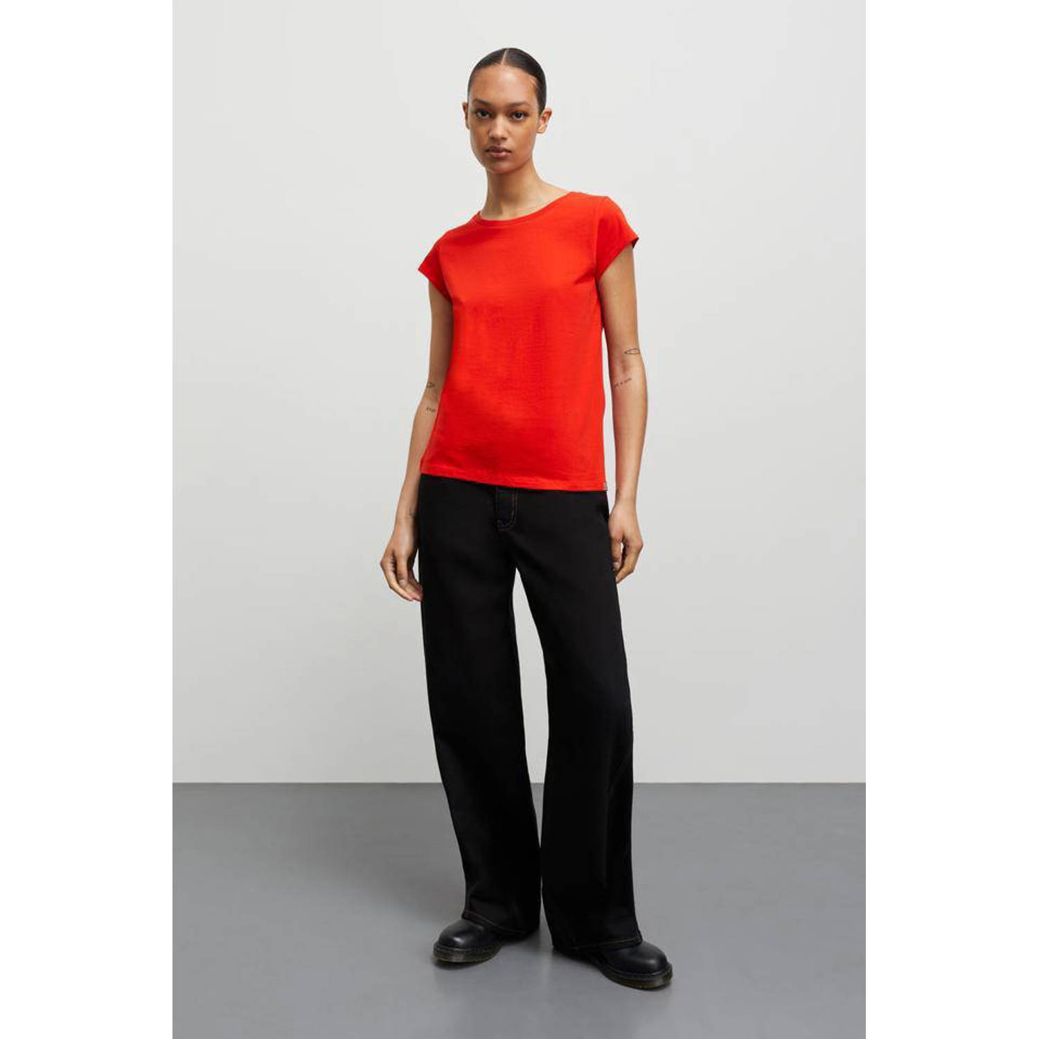 Mads Nørgaard Vurig Rood Teasy Toppe & T-Shirts Red Dames