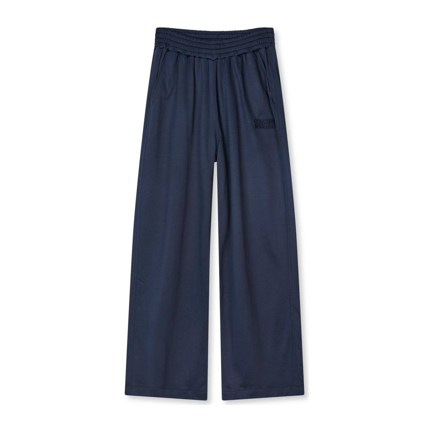 MADS NØRGAARD COPENHAGEN wide leg regular waist broek marine