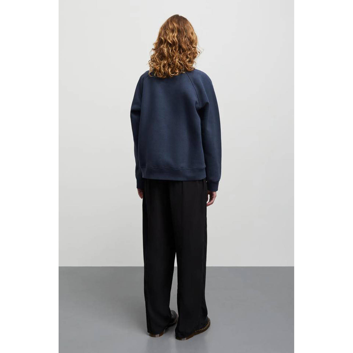 MADS NØRGAARD COPENHAGEN wide leg regular waist broek zwart