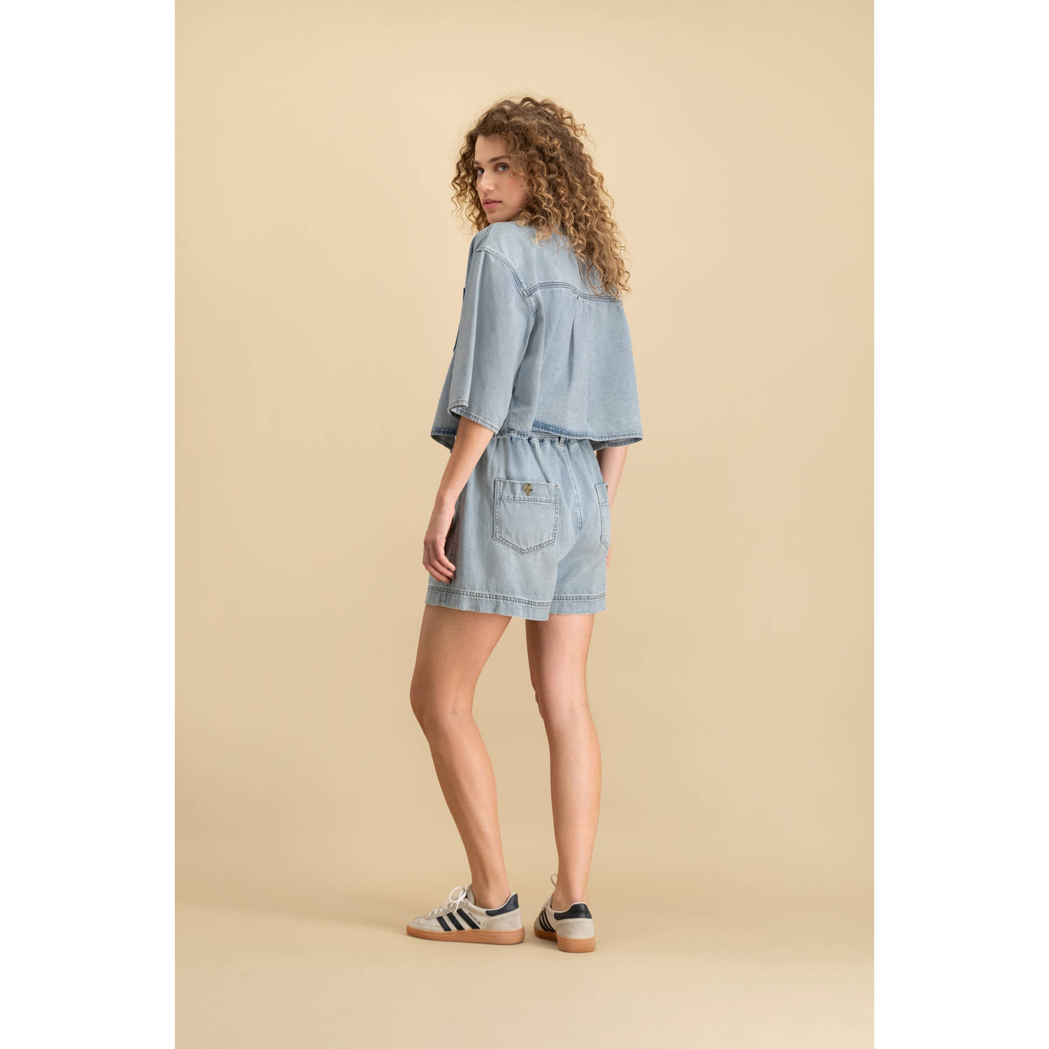 Circle of Trust regular high waist denim short light blue denim