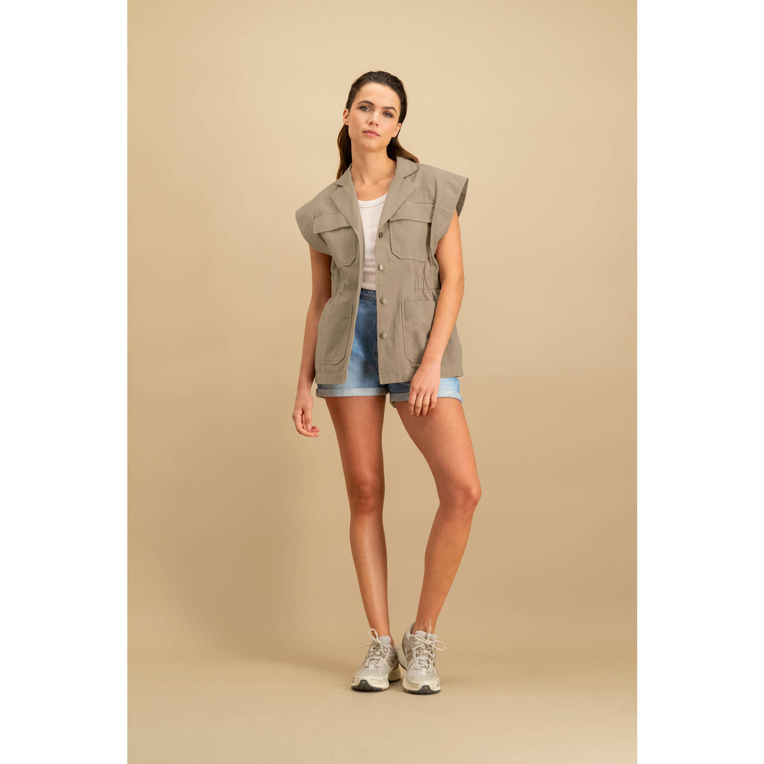 Circle of Trust regular high waist denim short light blue denim