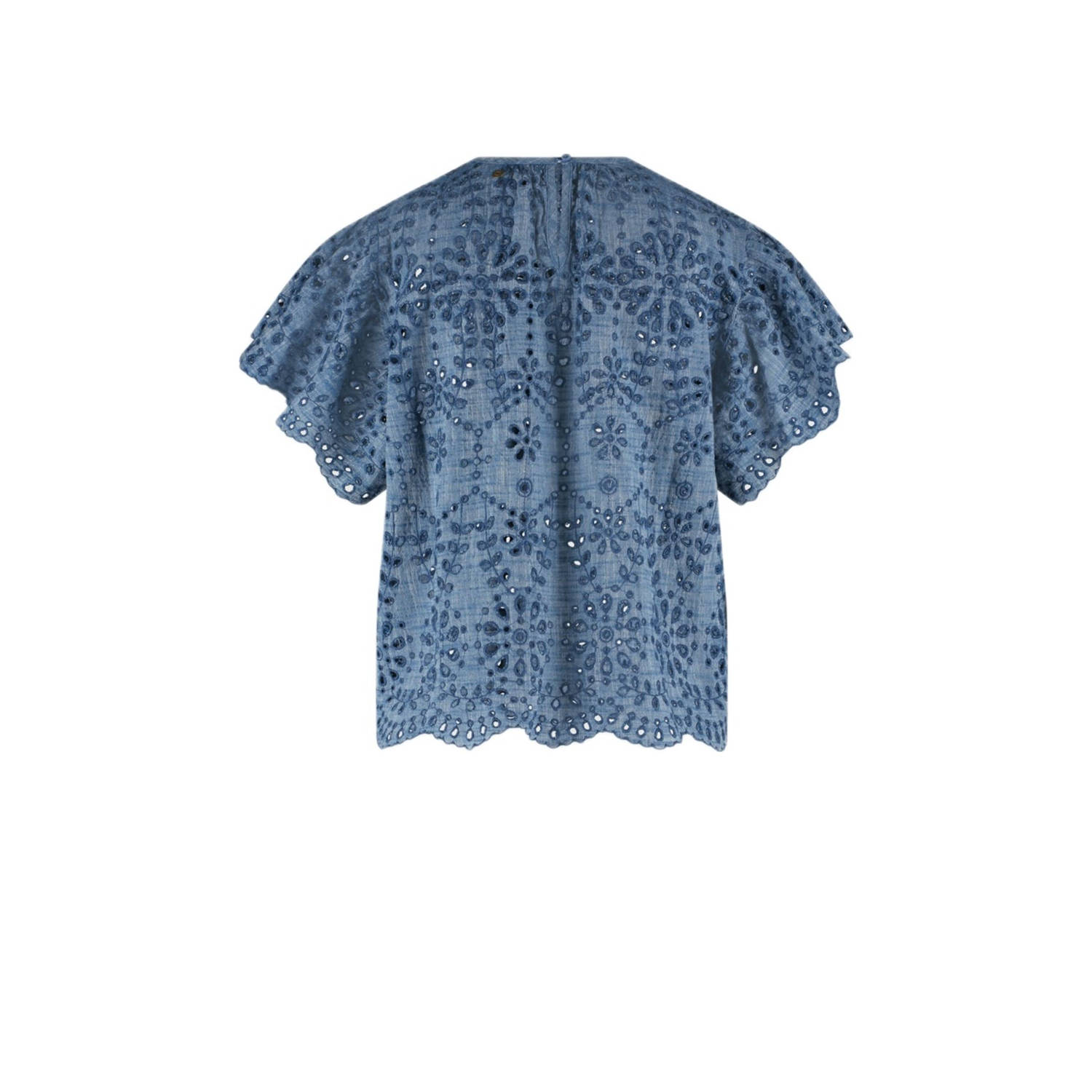 Circle of Trust top blauw broderie