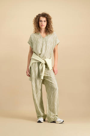 regular waist casual broek lichtkaki
