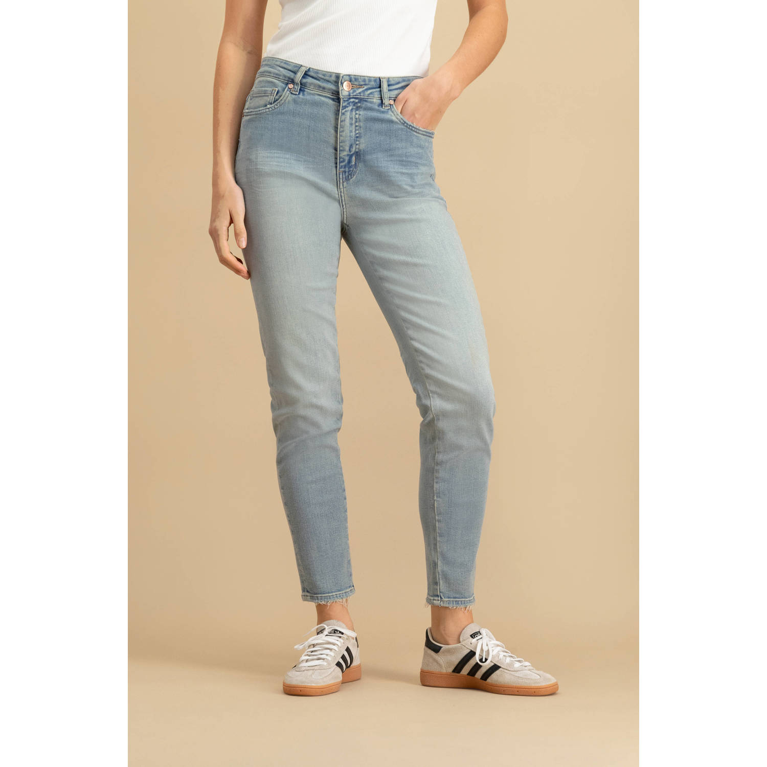 Circle of Trust regular waist slim fit jeans light blue denim