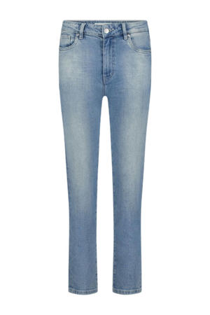 regular waist slim fit jeans light blue denim
