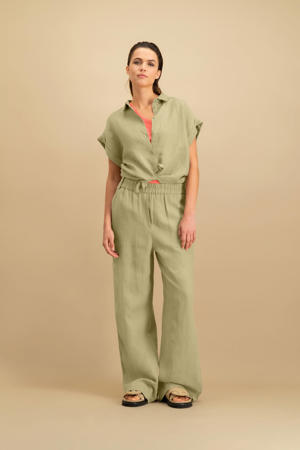 regular waist casual broek kaki