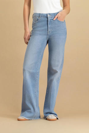 high waist light blue denim