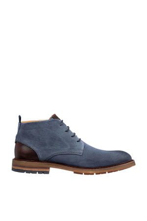Dino suède veterboots blauw