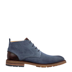 Dino suède veterboots blauw