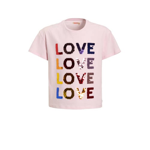 Orange Stars T-shirt met pailletten roze afbeelding