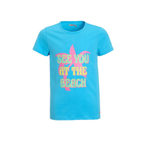Orange Stars T-shirt met printopdruk blauw afbeelding