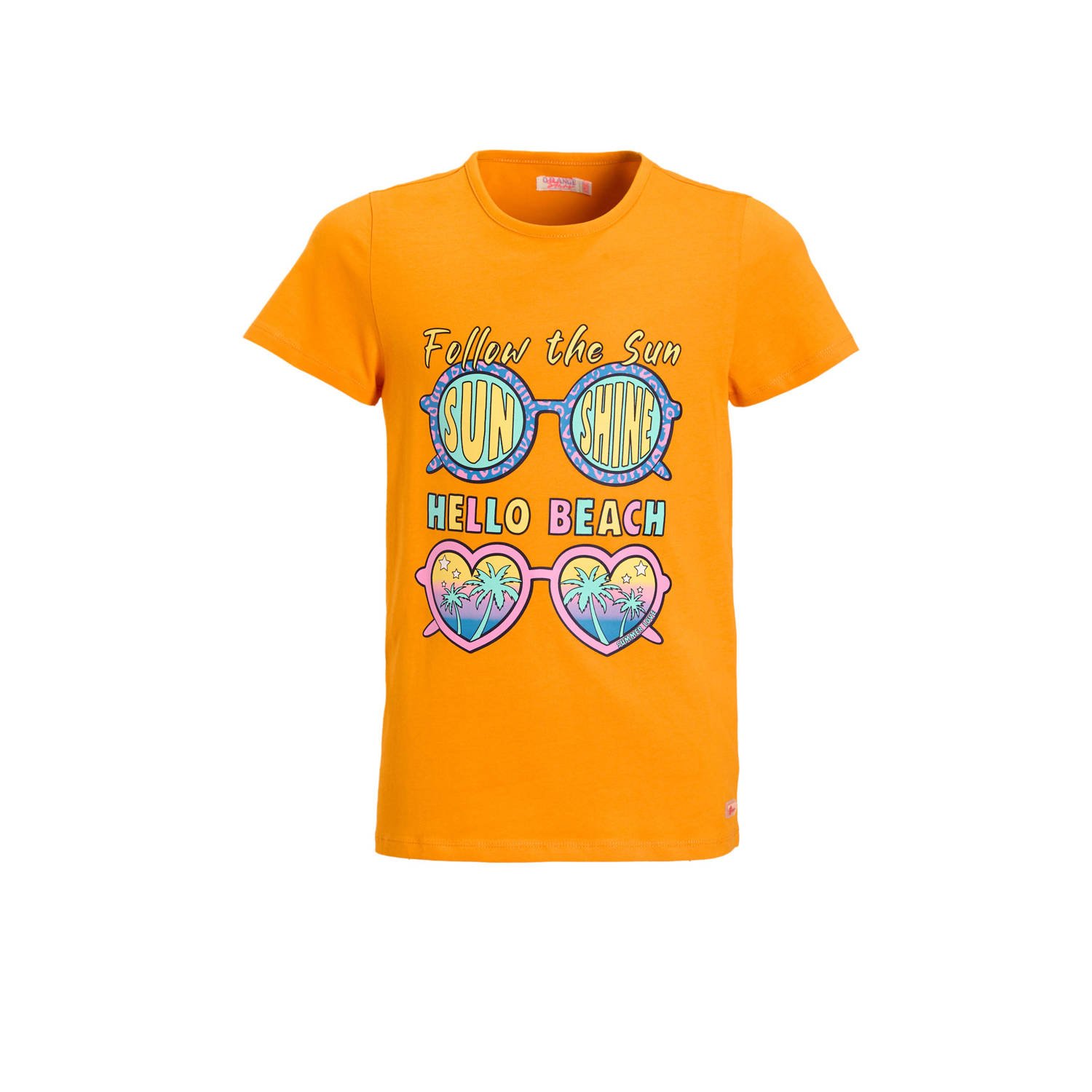 Orange Stars T-shirt met printopdruk blauw