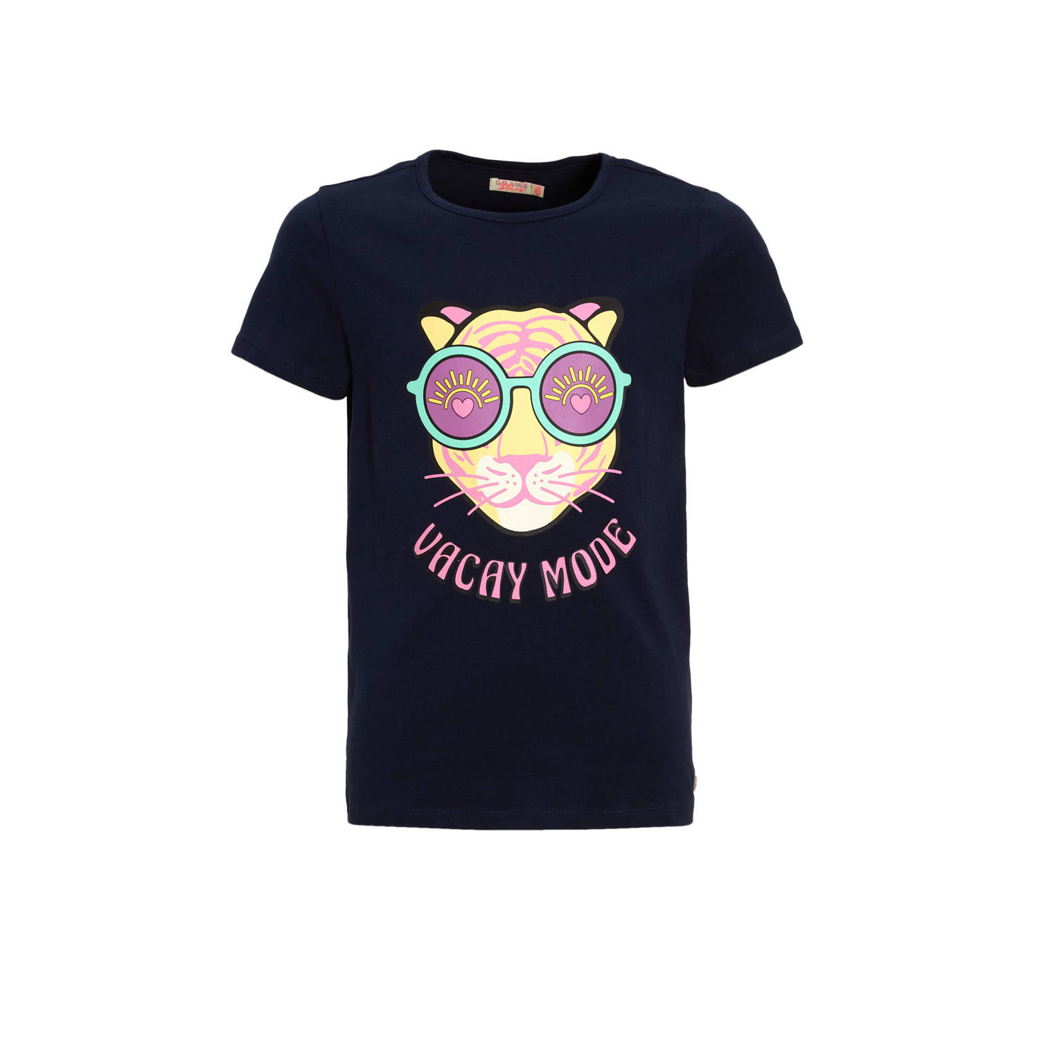 Orange Stars T-shirt met printopdruk donkerblauw