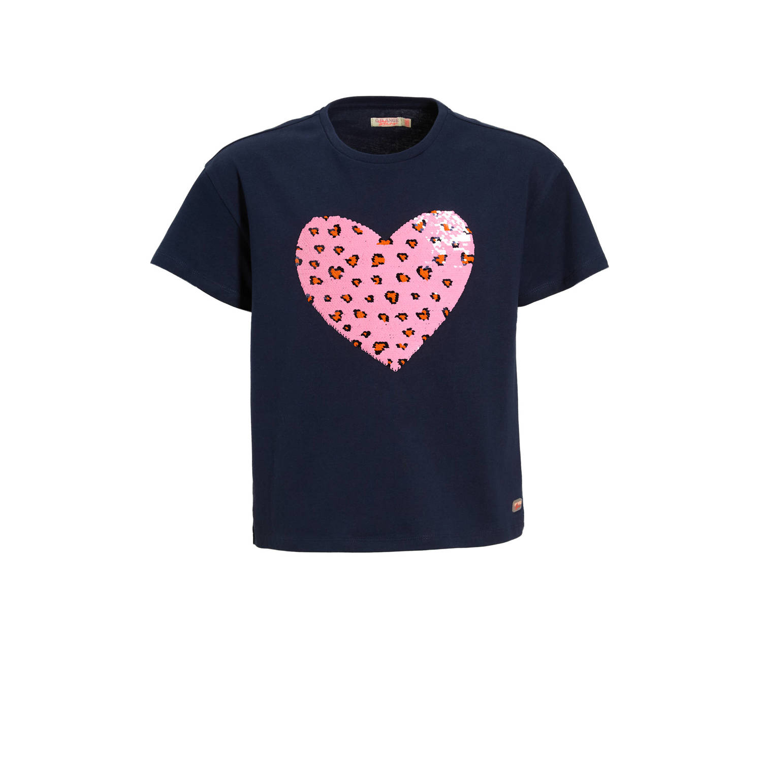 Orange Stars T-shirt met pailletten roze