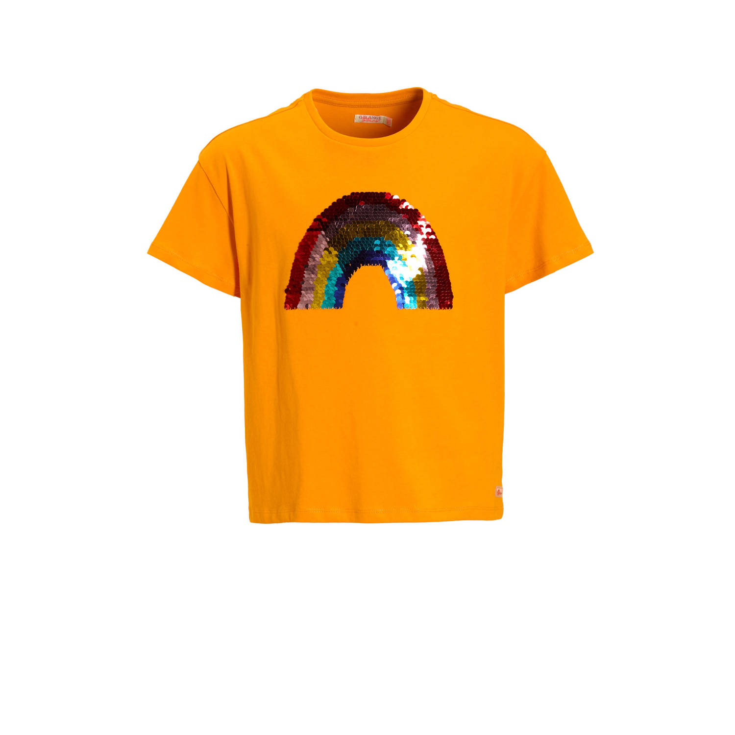 Orange Stars T-shirt met pailletten oranje