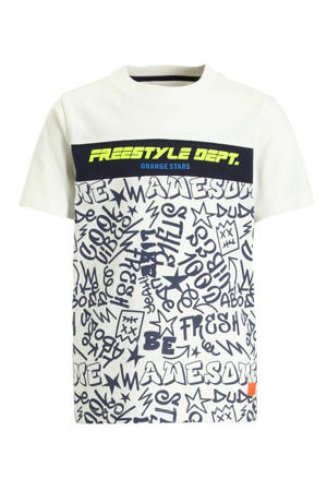 T-shirt met graffiti print wit