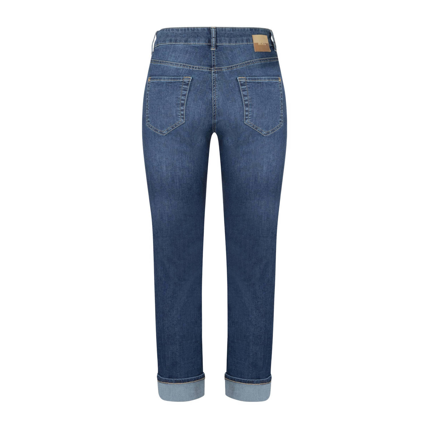 MAC regular waist straight leg jeans medium blue denim