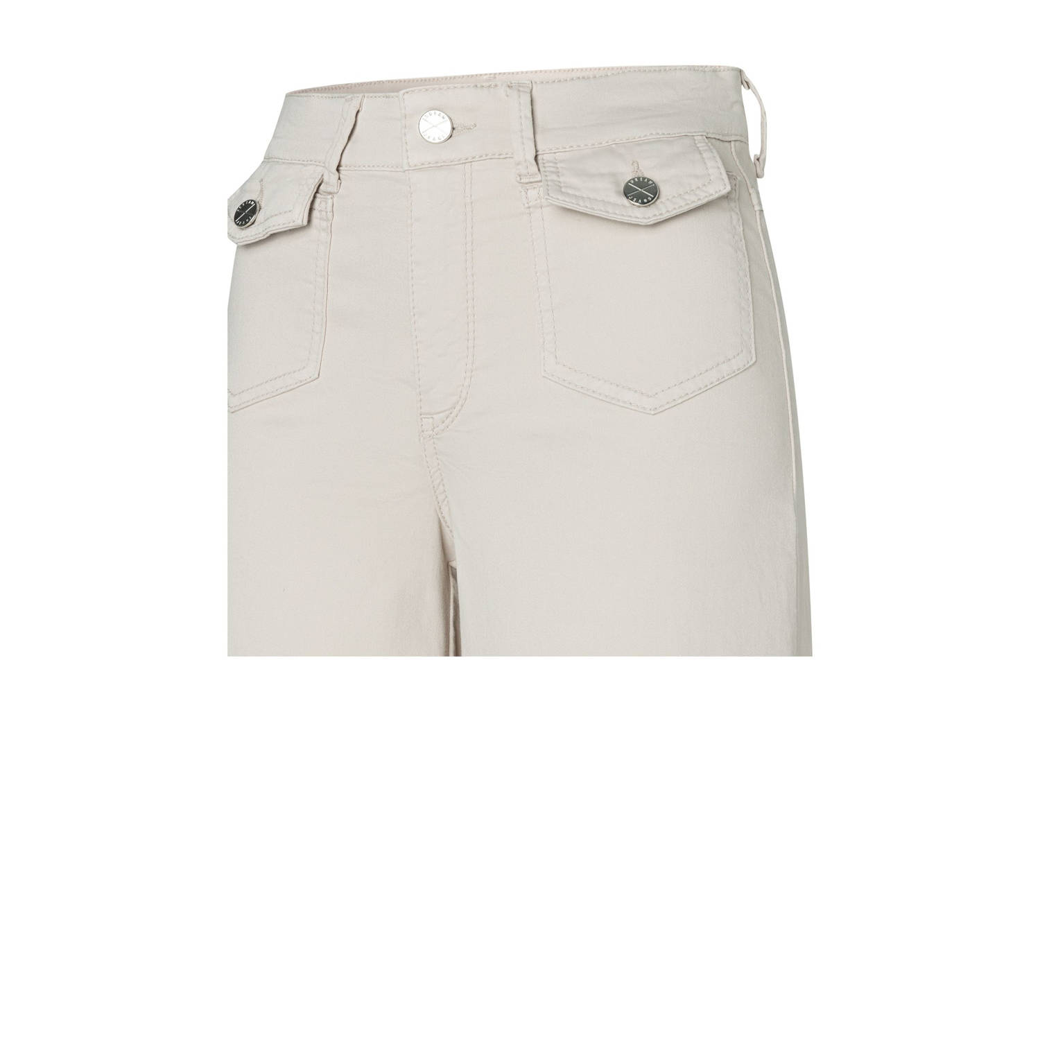 MAC wide leg regular waist broek beige