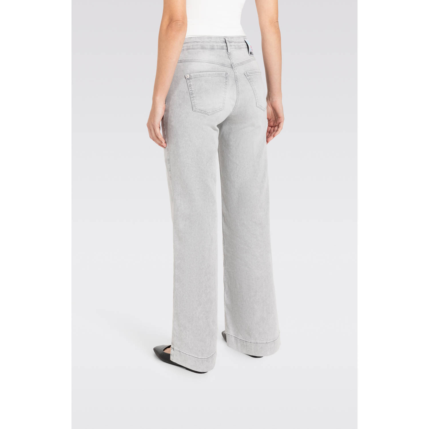 MAC regular waist wide leg jeans grey denim