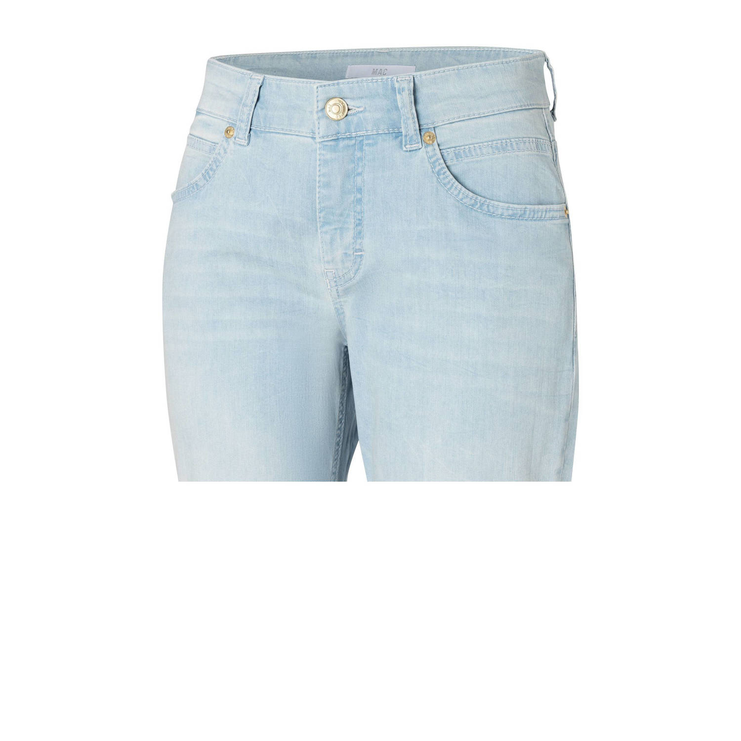 MAC regular waist straight leg jeans light blue denim