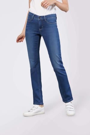 regular waist straight jeans medium blue denim
