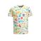 Orange Stars T-shirt met graffiti print wit