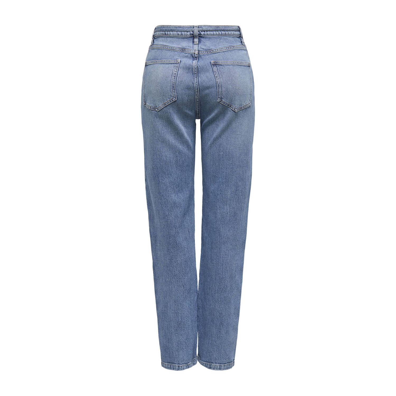 ONLY high waist straight leg jeans medium blue denim