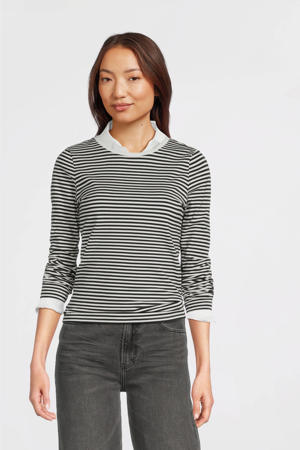 top met strepen zwart/wit