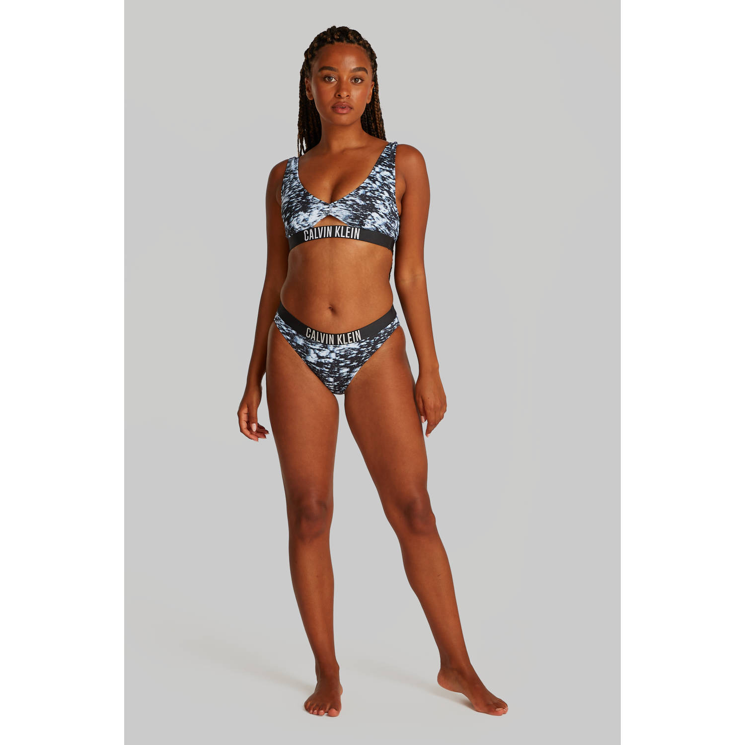 Calvin Klein bikinibroekje donkergrijs wit