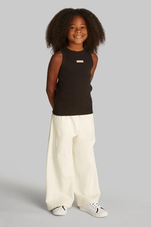 singlet zwart rib gebreid