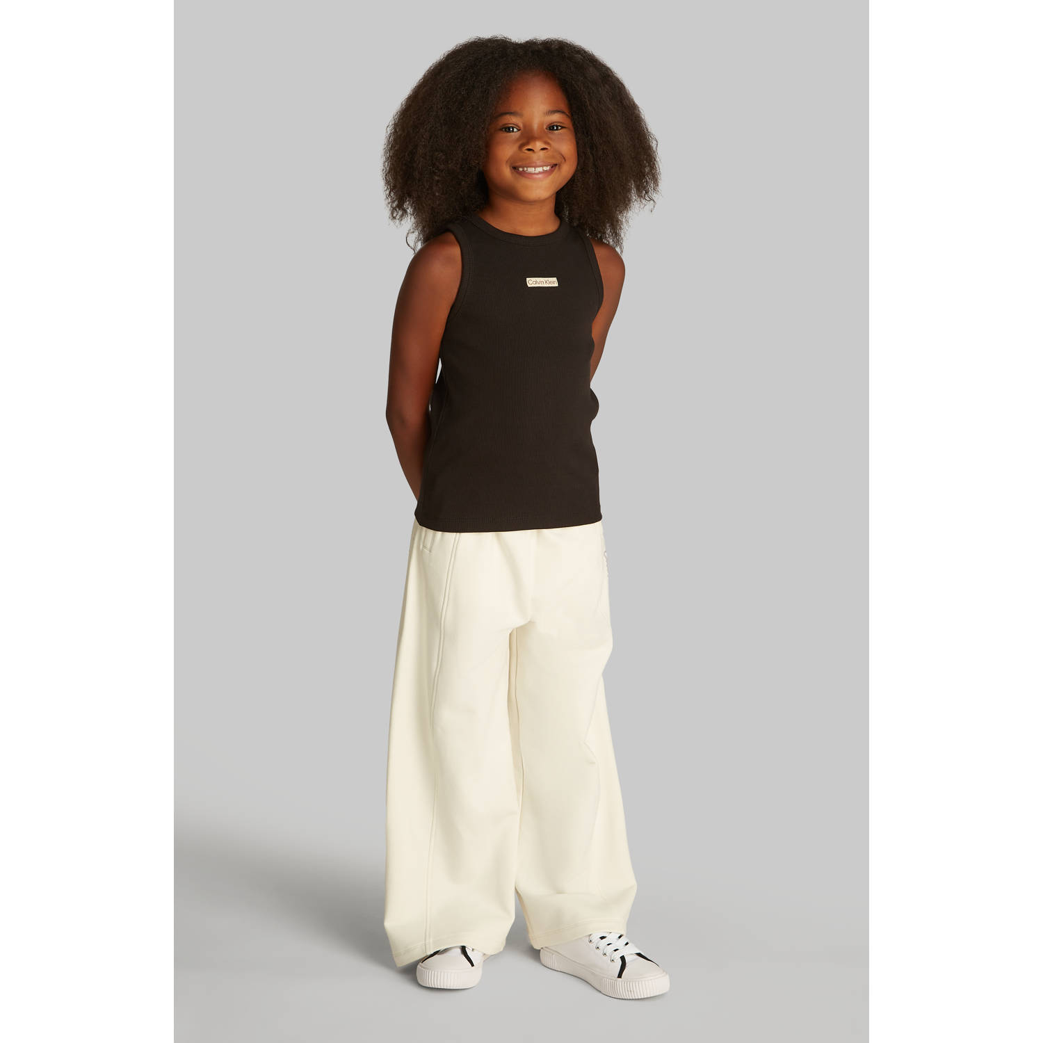 Calvin Klein singlet zwart rib gebreid