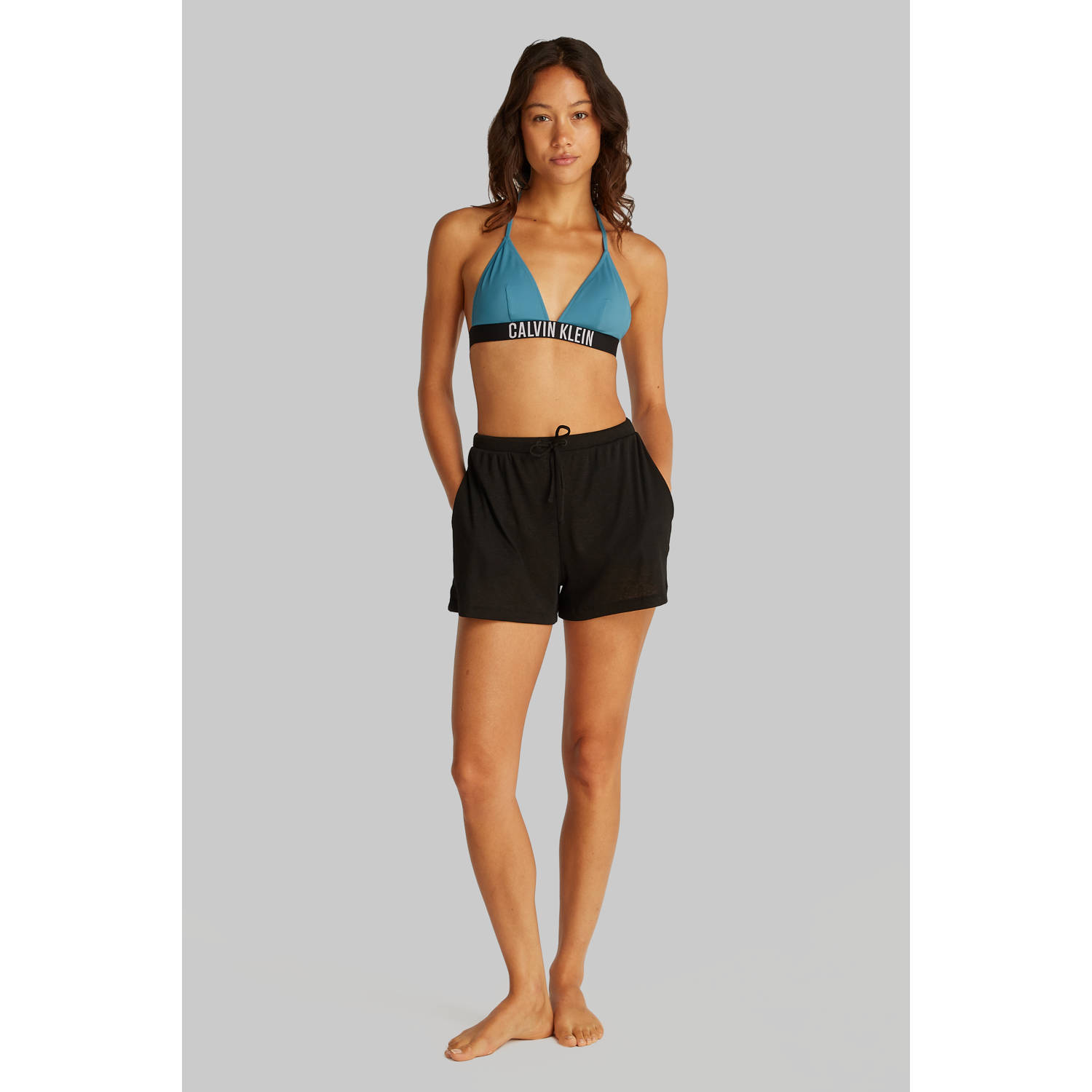 Calvin Klein voorgevormde triangel bikinitop blauw