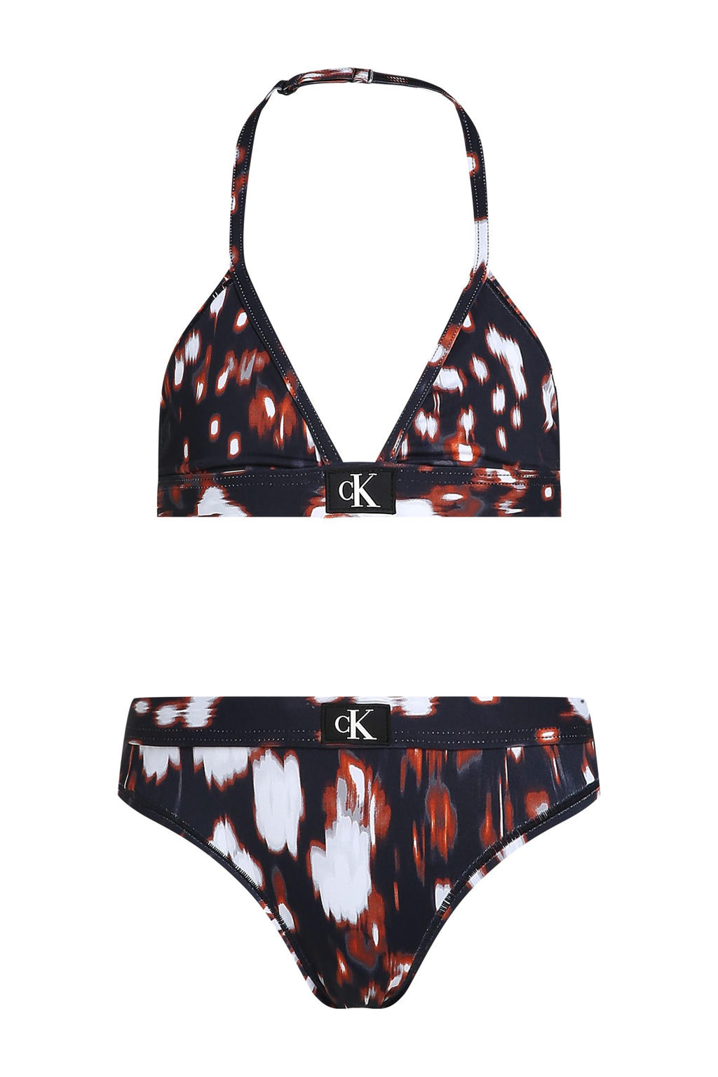 Calvin Klein triangel bikini donkerblauw/rood/wit