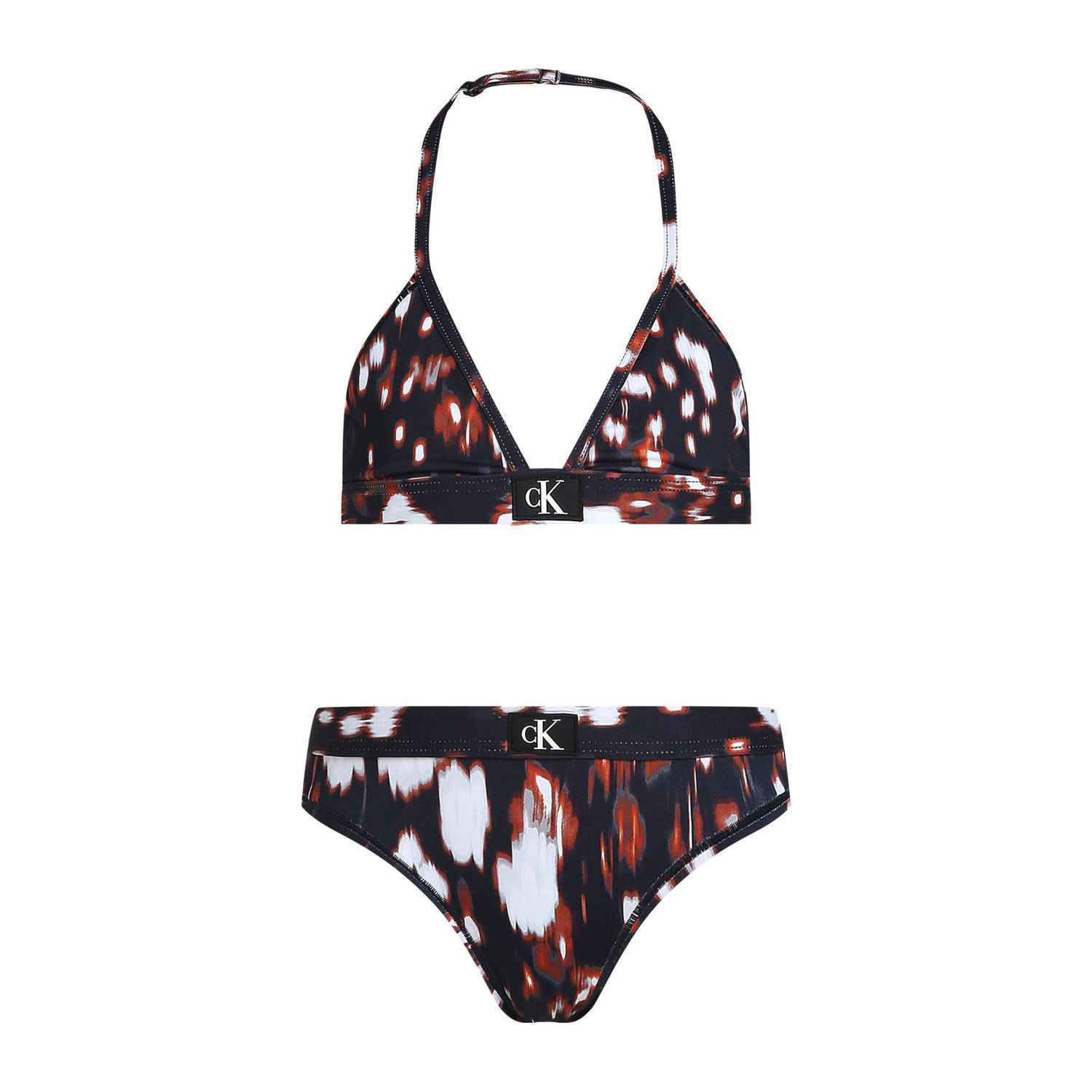 Calvin Klein triangel bikini donkerblauw rood wit