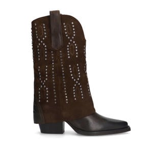 leren cowboylaarzen met flap bruin