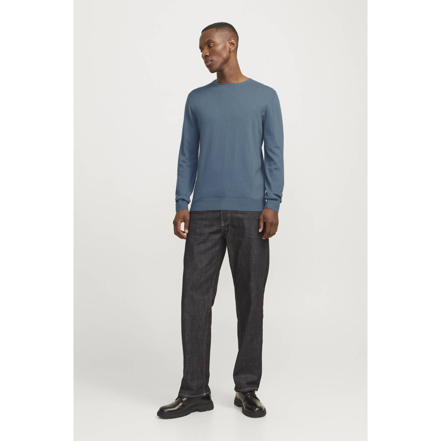 JACK & JONES ESSENTIALS gebreide trui blauw